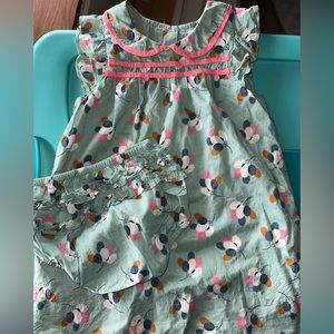 LIKE NEW Mini Boden Dress with Matching Ruffle Diaper Cover